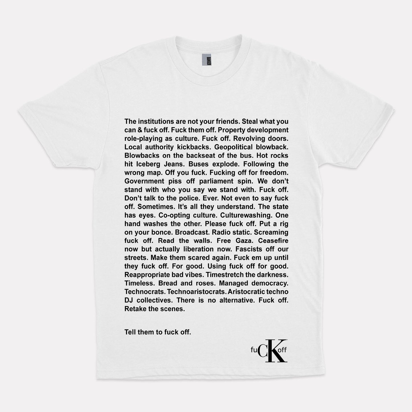 INSTITUTIONS white T-shirt