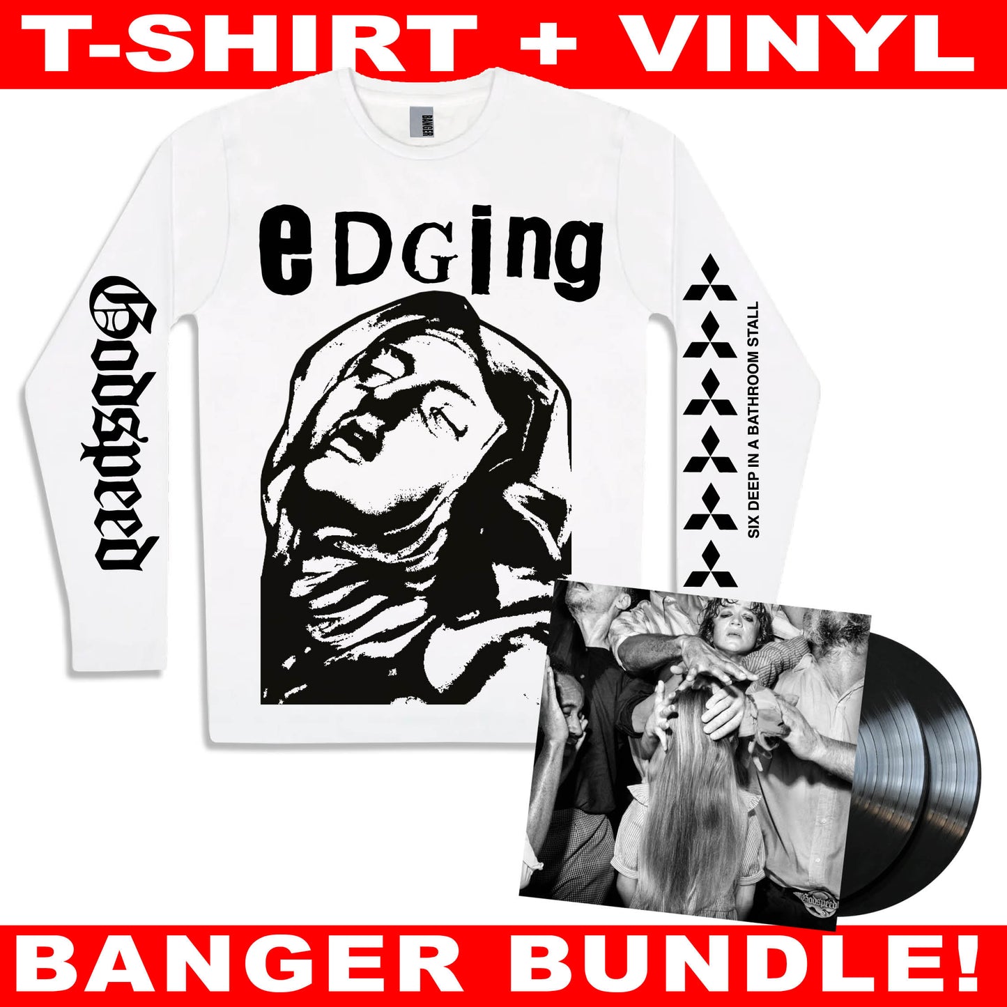 The Blessed Madonna GODSPEED vinyl + EDGING longsleeve T-shirt bundle