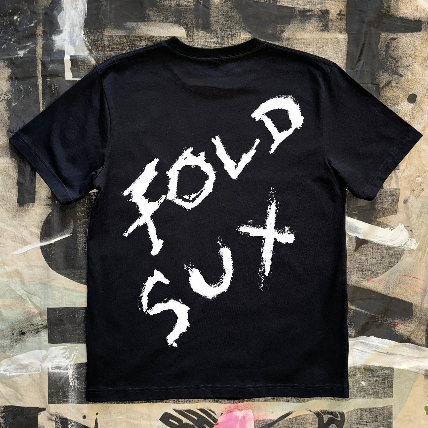 FOLD SUX black T-shirt & postcard