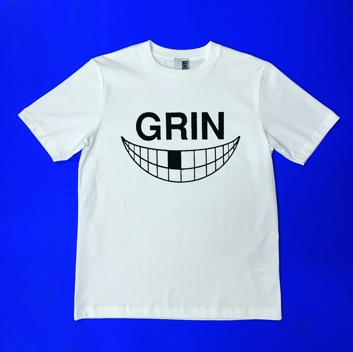 GRIN UP NORTH white t-shirt