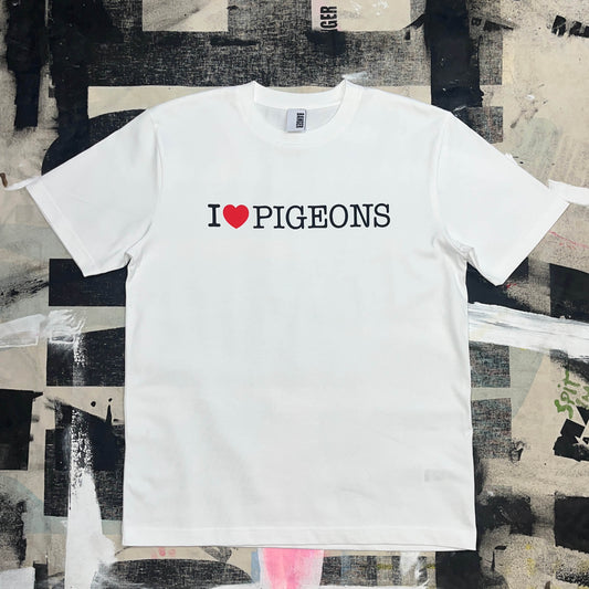 I HEART PIGEONS white T-shirt