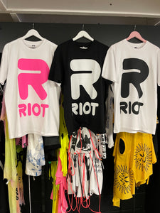 RIOT hot pink t-shirt