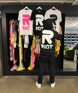 RIOT hot pink t-shirt